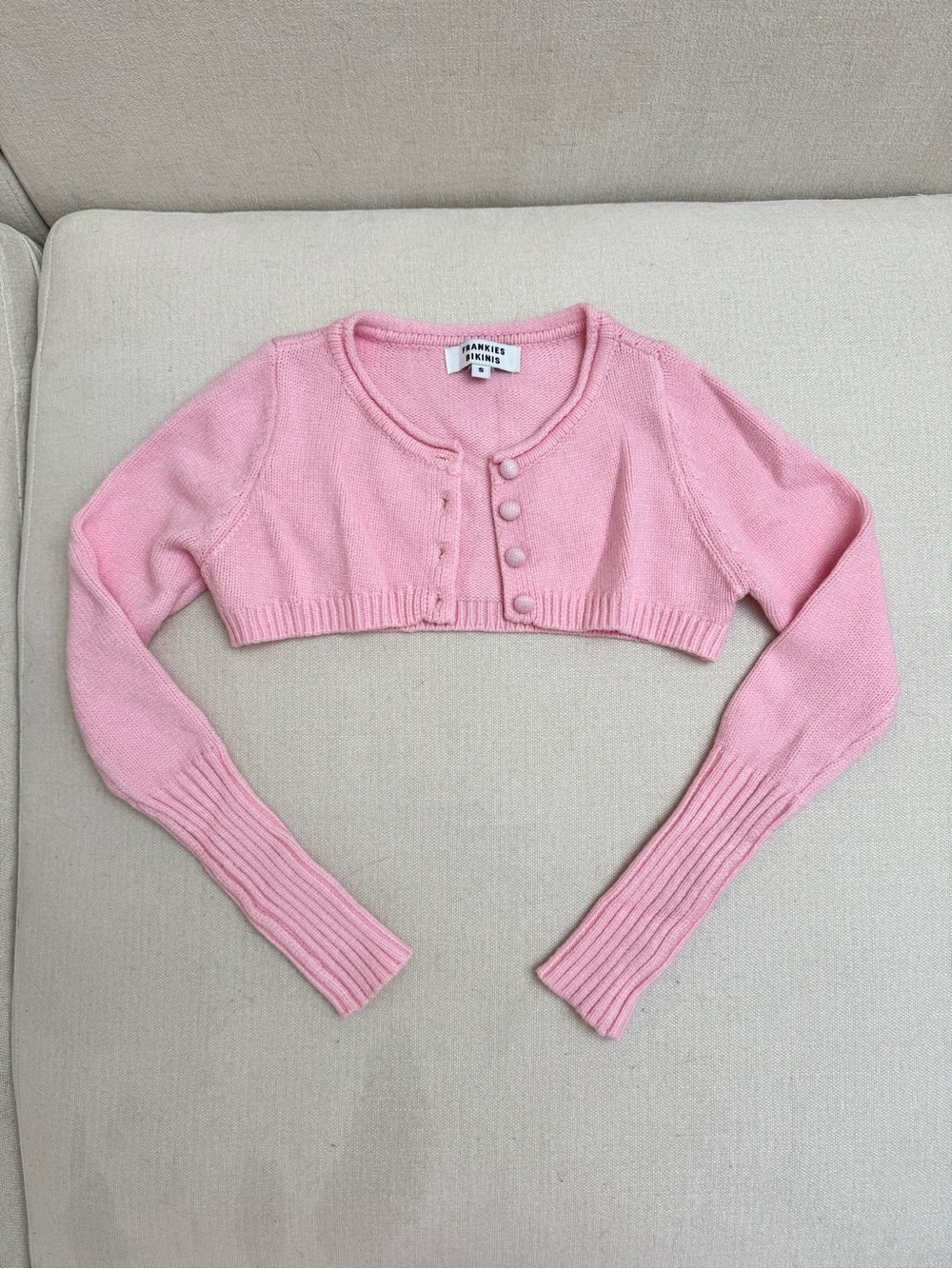 SOLD — NWOT Frankies Bikinis Shrug Sweater — Pink (S — fits like XS)